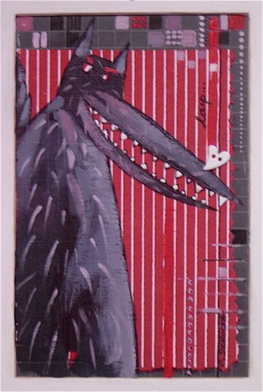 Peinture intitulée "_Le_loup_.jpg" par Catherine Suchocka, Œuvre d'art originale