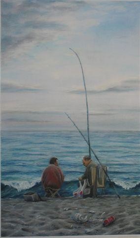 Peinture intitulée "La Pêche Miraculeuse" par Marielle Zang-Pujol, Œuvre d'art originale, Huile