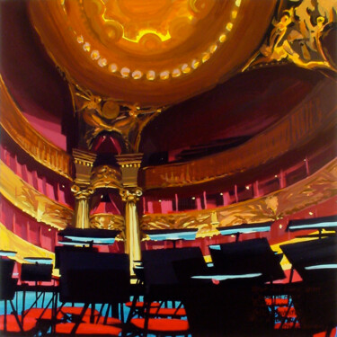 Peinture intitulée "Opéra - Etat des li…" par Michelle Auboiron, Œuvre d'art originale, Acrylique Monté sur Châssis en bois