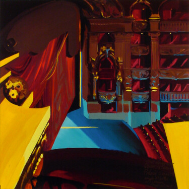 Peinture intitulée "Opéra - Etat des li…" par Michelle Auboiron, Œuvre d'art originale, Acrylique Monté sur Châssis en bois