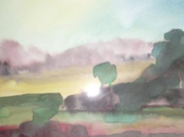 Peinture intitulée "Arbre et sentiment" par Evelyne Hervé, Œuvre d'art originale, Huile
