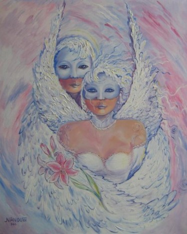 Peinture intitulée "l'air élément du ma…" par Nanou, Œuvre d'art originale, Huile