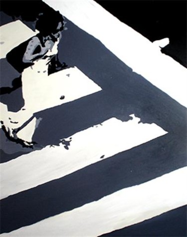 Schilderij getiteld "Anspach by day" door Steve Haes, Origineel Kunstwerk