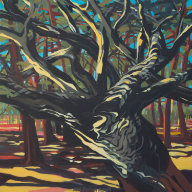 Peinture intitulée "Corse,écorces... -…" par Michelle Auboiron, Œuvre d'art originale, Acrylique Monté sur Châssis en bois