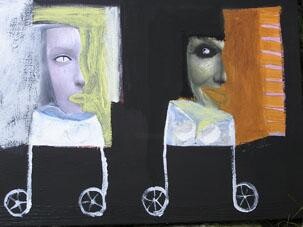 Pittura intitolato "la vie est une comé…" da Pampouille, Opera d'arte originale, Altro