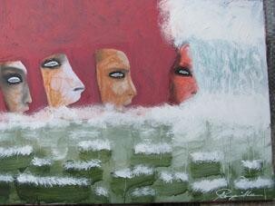 Pittura intitolato "la vague" da Pampouille, Opera d'arte originale, Altro