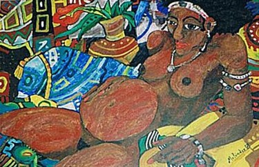 Peinture intitulée "EMBARAZADA" par Paco Melendez, Œuvre d'art originale