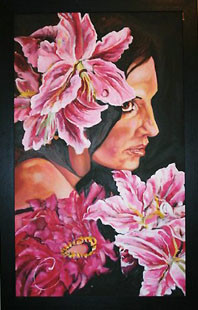 Painting titled "Coquette" by Claudette, Original Artwork, Oil