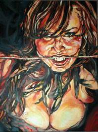 Painting titled "Ravenous" by Claudette, Original Artwork, Oil