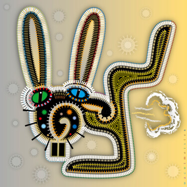 Angsthase | Scaredy-cat | Lapin effrayé 数字艺术 标题为“Angsthase | Scaredy…” 由Bernd Wachtmeister, 原创艺术品, 2D数字工作