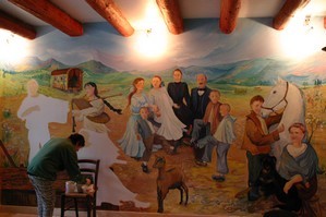 Peinture intitulée "et les animaux aussi" par Nanou, Œuvre d'art originale