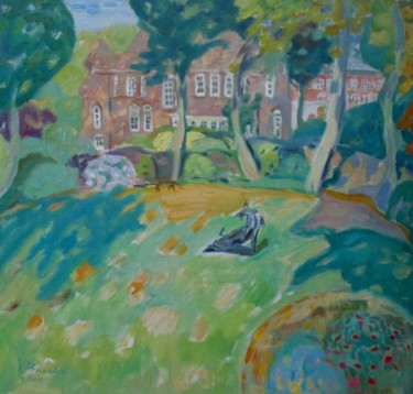 Painting titled ""View from Leighton…" by Varvara Bracho, Original Artwork, Oil