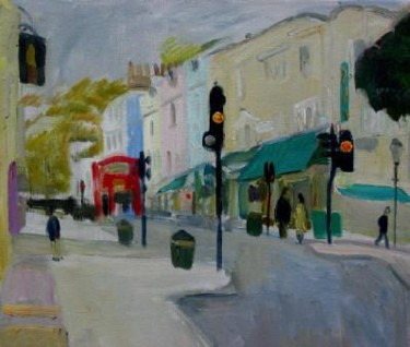Painting titled "Portobello road, Mo…" by Varvara Bracho, Original Artwork, Oil