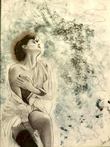 Peinture intitulée "femme assise" par Manu Surreabulliste, Œuvre d'art originale