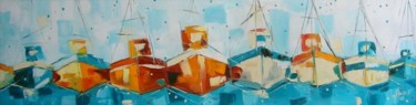 Painting titled "Bateaux sur l'eau" by Ivy Howard, Original Artwork