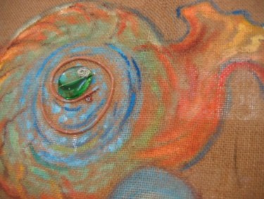 Peinture intitulée "nativité détail" par Nanou, Œuvre d'art originale