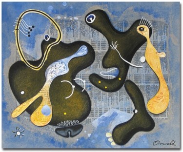Peinture intitulée "RENCONTRE NOCTURNE" par Jean-Luc Osswald, Œuvre d'art originale, Huile