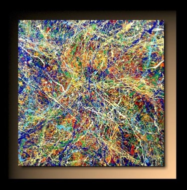 「Abstraction P140」というタイトルの絵画 Tehosによって, オリジナルのアートワーク, オイル
