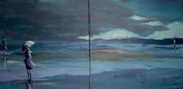Peinture intitulée "_LE_SOIR_SUR_LA_PLA…" par Catherine Suchocka, Œuvre d'art originale