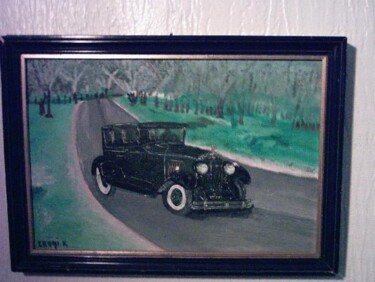 Peinture intitulée "à la forêt de Rabat" par Mohammed Rachid Iraqi, Œuvre d'art originale