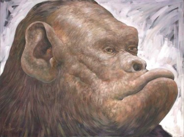 Painting titled "Prométhée" by Alexandre Houllier, Original Artwork, Oil