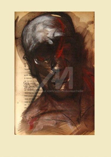 Dessin intitulée "Histoire et visage…" par Claude Duvauchelle, Œuvre d'art originale, Autre