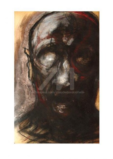 Dessin intitulée "Histoire et visage…" par Claude Duvauchelle, Œuvre d'art originale, Autre