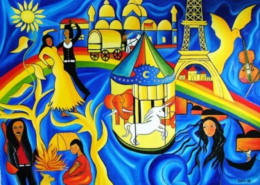 Painting titled "Los Gitanos" by Georg Kiehn, Original Artwork