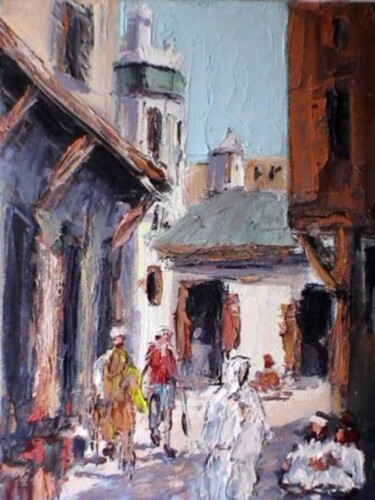Peinture intitulée "Casbah 3" par M'Hamed Saci, Œuvre d'art originale
