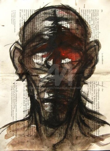 Dessin intitulée "Histoire et visage…" par Claude Duvauchelle, Œuvre d'art originale, Autre