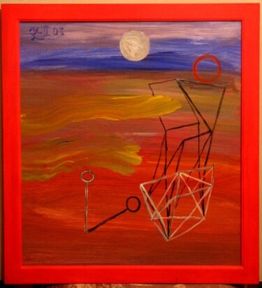 Collagen mit dem Titel "le magique du soleil" von Zoran Komatinović, Original-Kunstwerk