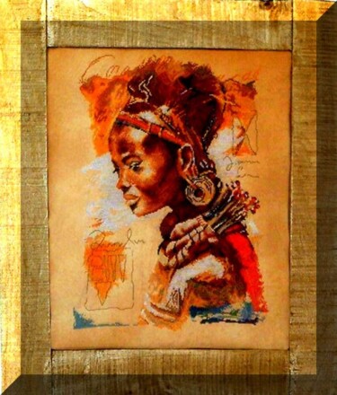 Artisanat intitulée "femme africaine" par Martine Borsa, Œuvre d'art originale