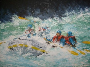 Pintura titulada "Rafting por el Azul" por Ugo Paccioretti, Obra de arte original