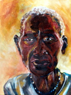 Peinture intitulée "... Kouakou ..." par Anne-Frédérique Ferret, Œuvre d'art originale, Huile