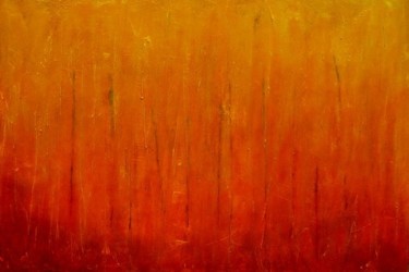 Pintura titulada "milpa al atardecer" por Juan Sacristan, Obra de arte original, Oleo