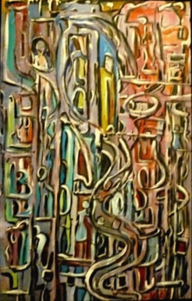 Painting titled "Slide" by Leonardus Aarts, Original Artwork