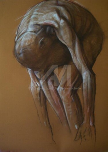 Dessin intitulée "Etude pour l'homme…" par Claude Duvauchelle, Œuvre d'art originale