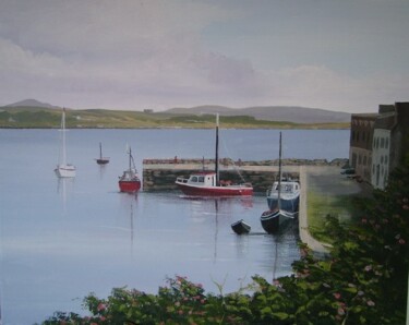 Pintura intitulada "roundstone harbour" por Cathal O Malley, Obras de arte originais