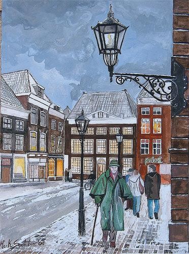 Pittura intitolato "Delft old man in th…" da Mark Christian Soetebier, Opera d'arte originale