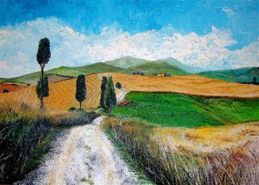 Pittura intitolato "Tuscany Val d'Orcia" da Mark Christian Soetebier, Opera d'arte originale