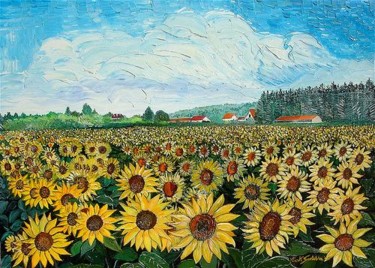 Pittura intitolato "Bretagna Girasoli f…" da Mark Christian Soetebier, Opera d'arte originale
