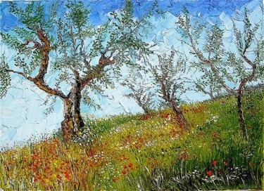 Pittura intitolato "Olivi Tuscany" da Mark Christian Soetebier, Opera d'arte originale