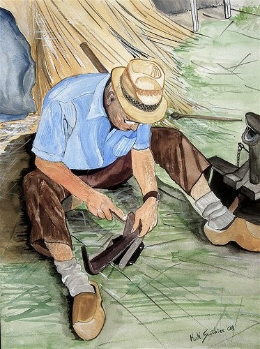 Pittura intitolato "De buur" da Mark Christian Soetebier, Opera d'arte originale