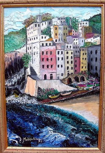 Pittura intitolato "Riomaggiore Italy" da Mark Christian Soetebier, Opera d'arte originale
