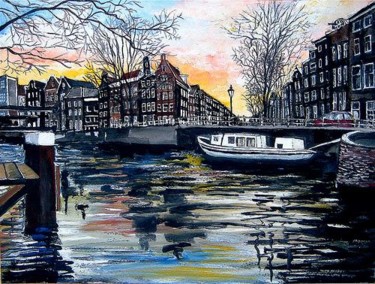 Pittura intitolato "Amsterdam singel ka…" da Mark Christian Soetebier, Opera d'arte originale, Olio