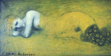 Painting titled "Девушка в чулках" by Robert Andersen, Original Artwork