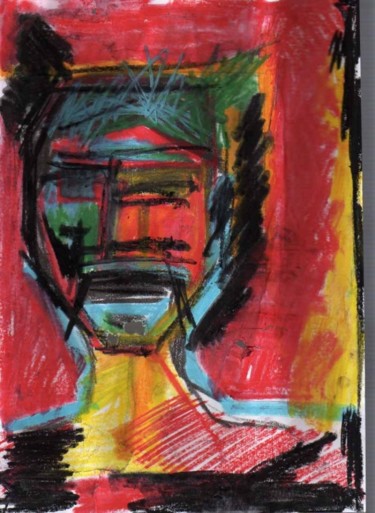Peinture intitulée "père à la moustache" par Marie Chollet, Œuvre d'art originale