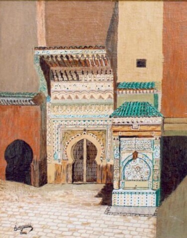 Peinture intitulée "the Nijjarin fontai…" par Abderrahim El Moujaouid, Œuvre d'art originale, Acrylique Monté sur Châssis en…