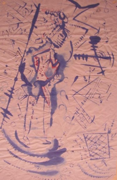 Peinture intitulée "le guerrier" par Marie Chollet, Œuvre d'art originale