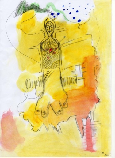 Peinture intitulée "le penseur" par Marie Chollet, Œuvre d'art originale